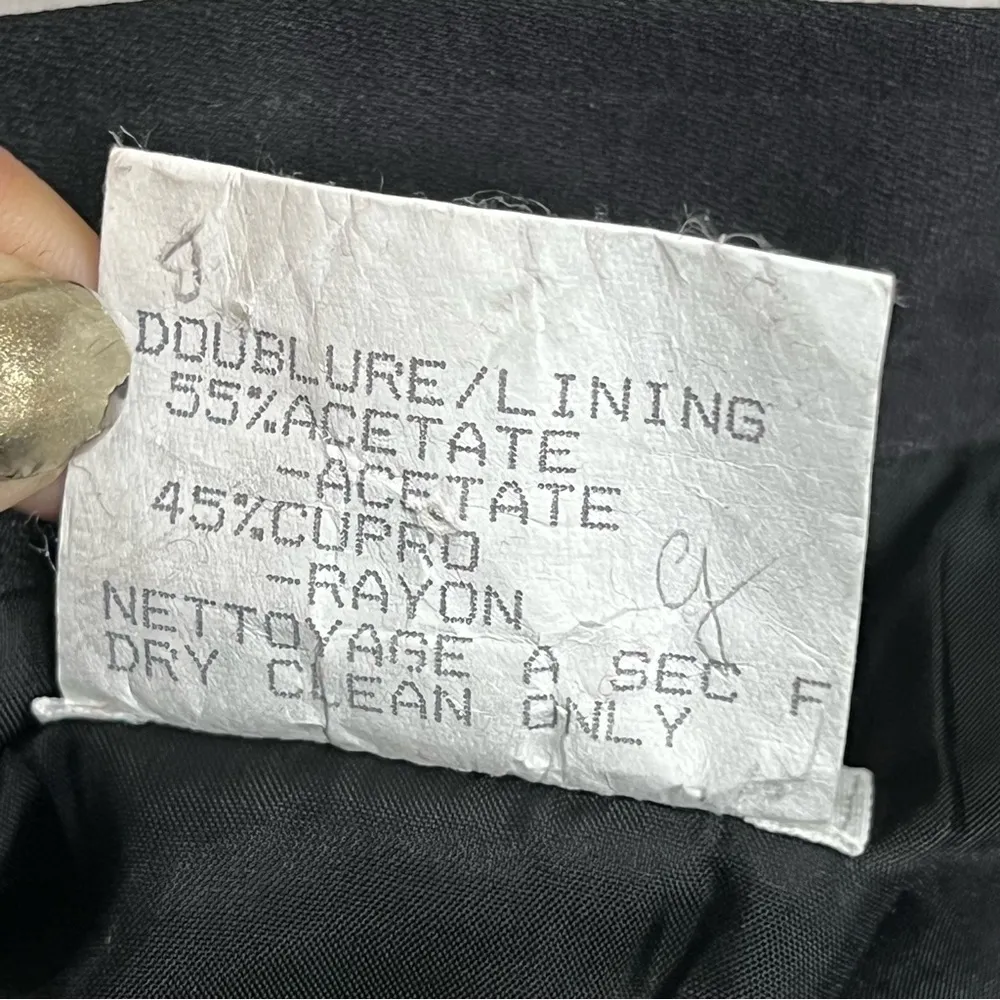Vintage 38 YSL Yves Saint Laurent rive gauche Black Silk blend Skirt w/pockets - Image 8