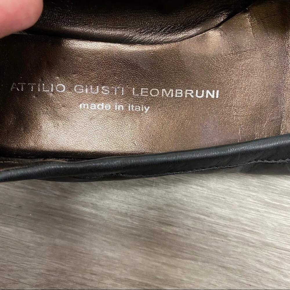 AGL Flats Patent Leather Cap Toe Made in Italy 6.5 Black - Image 9