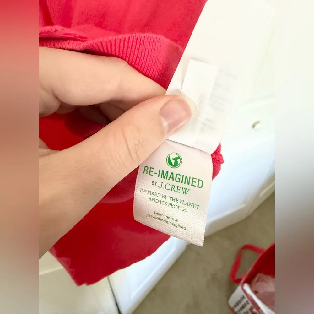 NWOT J.Crew Factory Classic Cotton Cardigan Sweater Bright Pink Neon Size XXS - Image 7