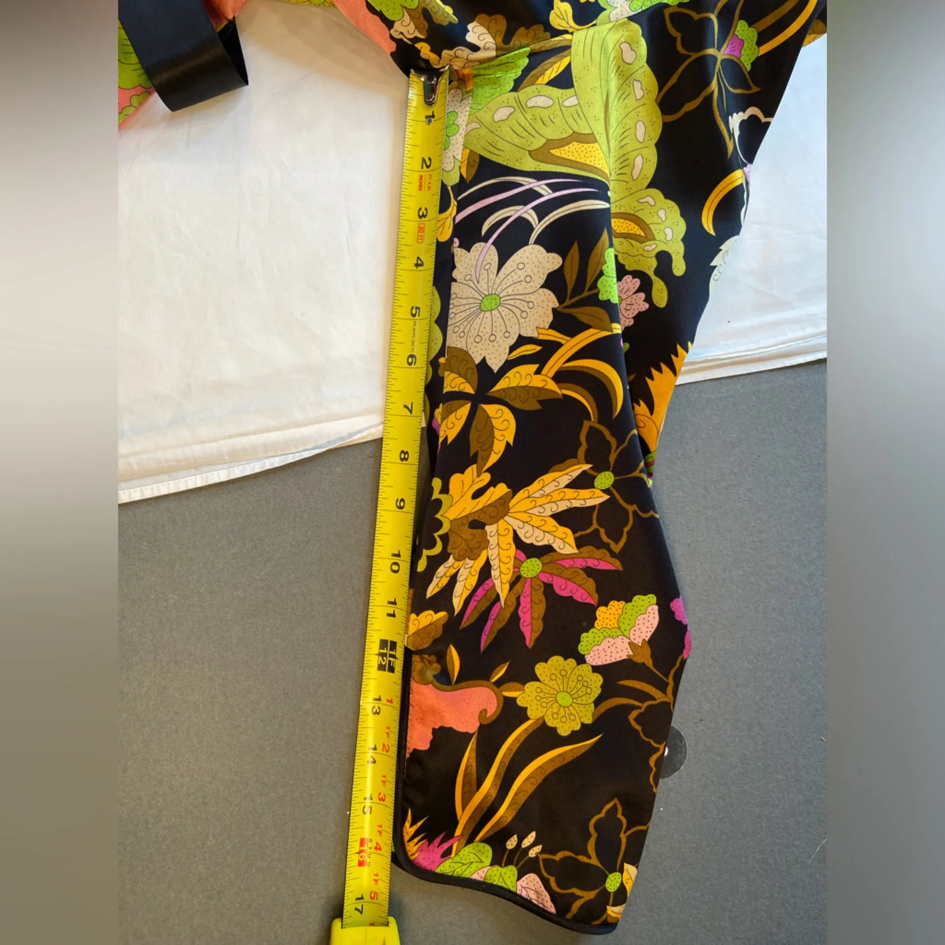 JS Collections‎ Silk Floral Jacket, Cropped, Mandarin Collar, Size 14 - Image 4