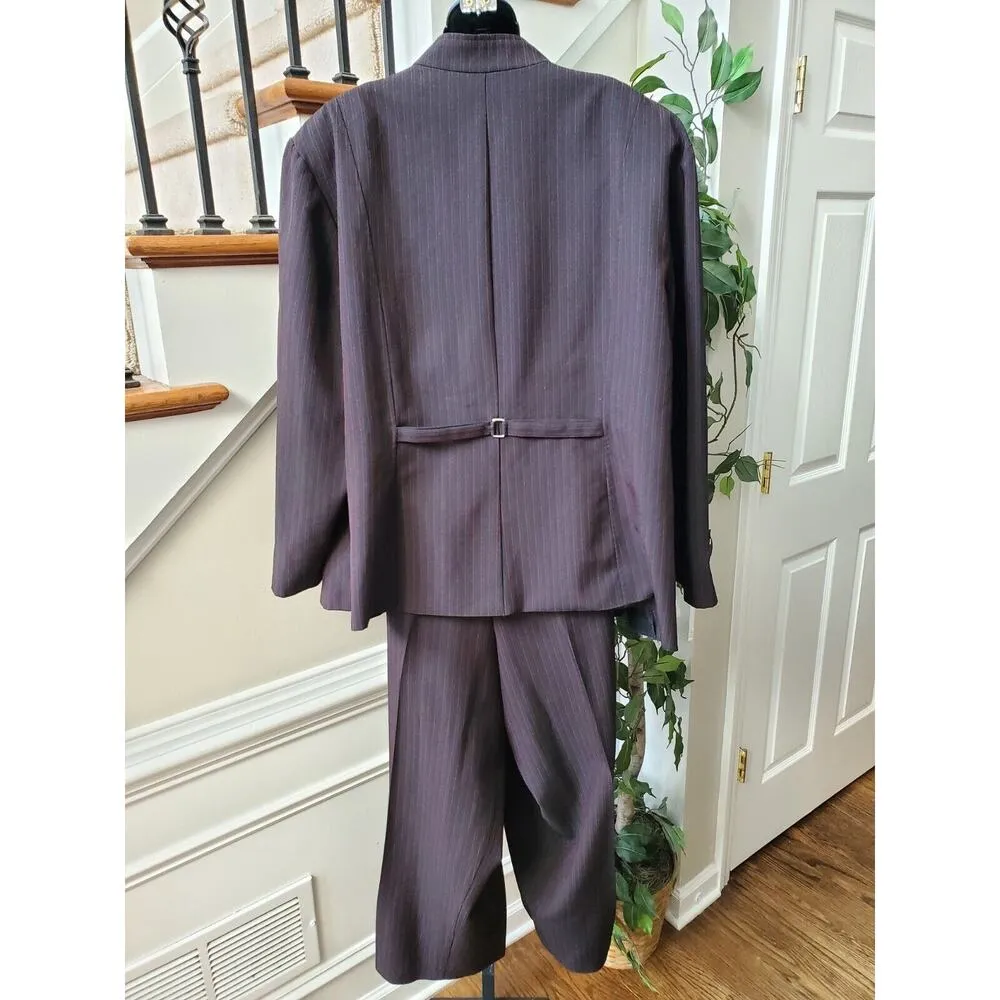 Perceptions Women Black Polyester Open Front Blazer & Pant 2 Pc's Suit Size 24W - Image 5