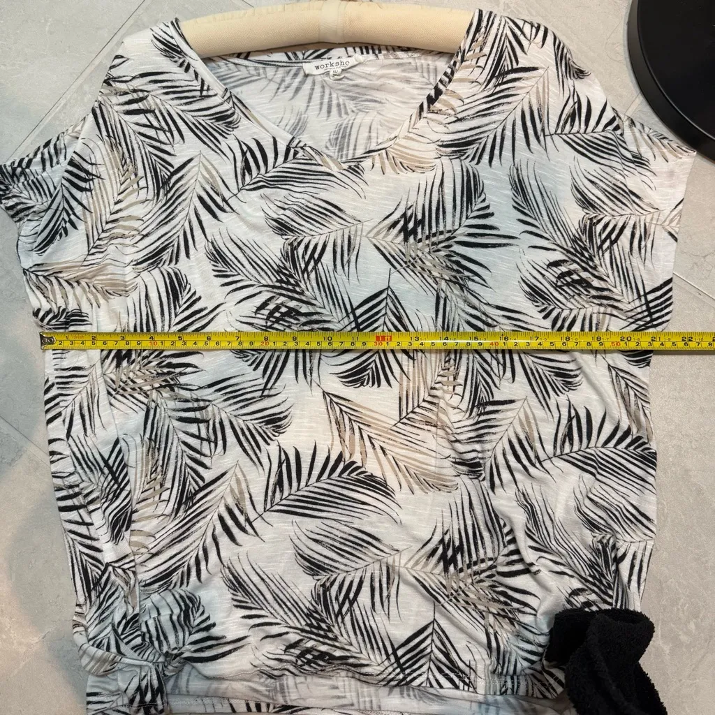 Workshop Republic Clothing Monochrome Leaf Pattern Top - Image 4