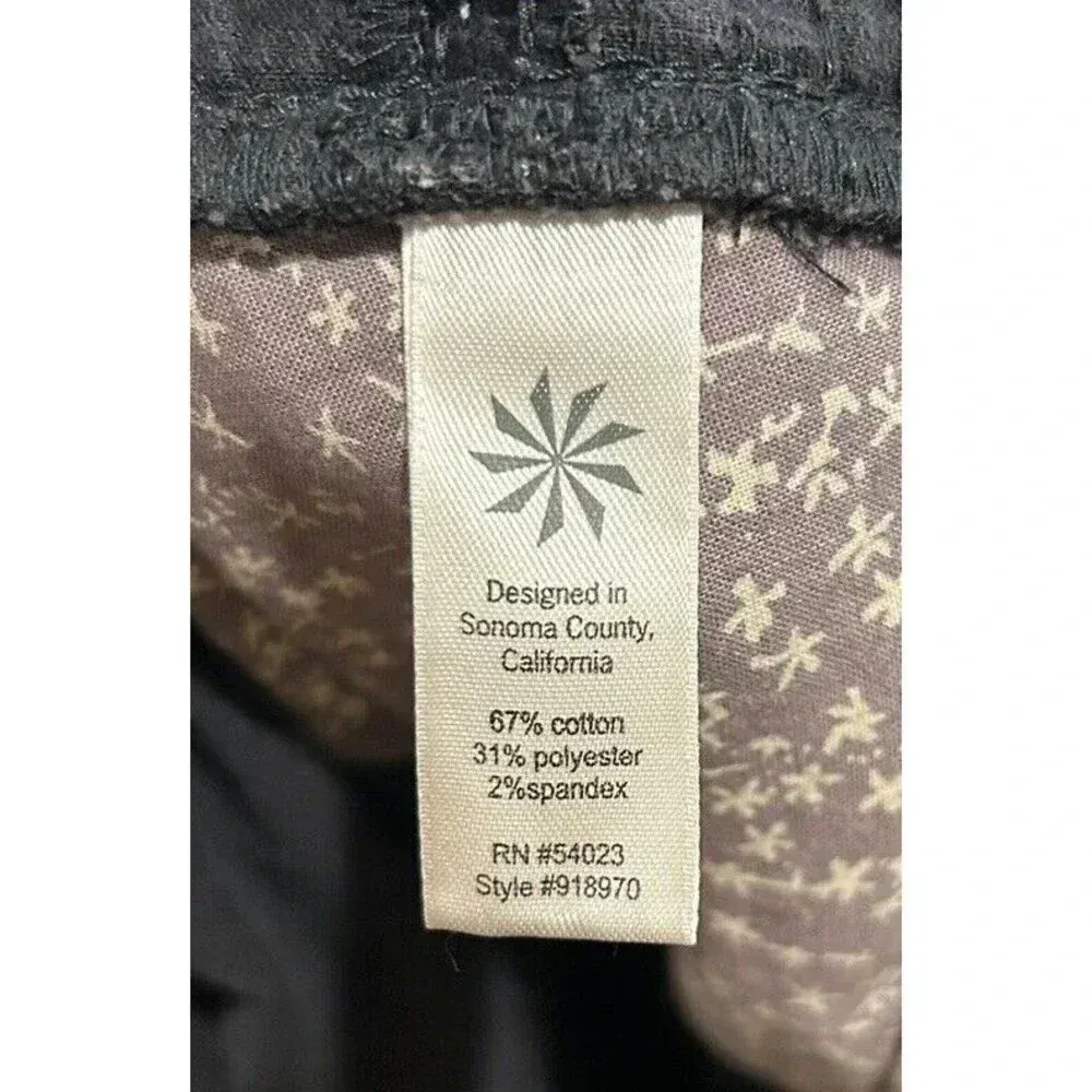 Athleta Kaleidoscope Womens Corduroy Skirt Black Zip Fly‎ Drawstring Pockets 16 - Image 9