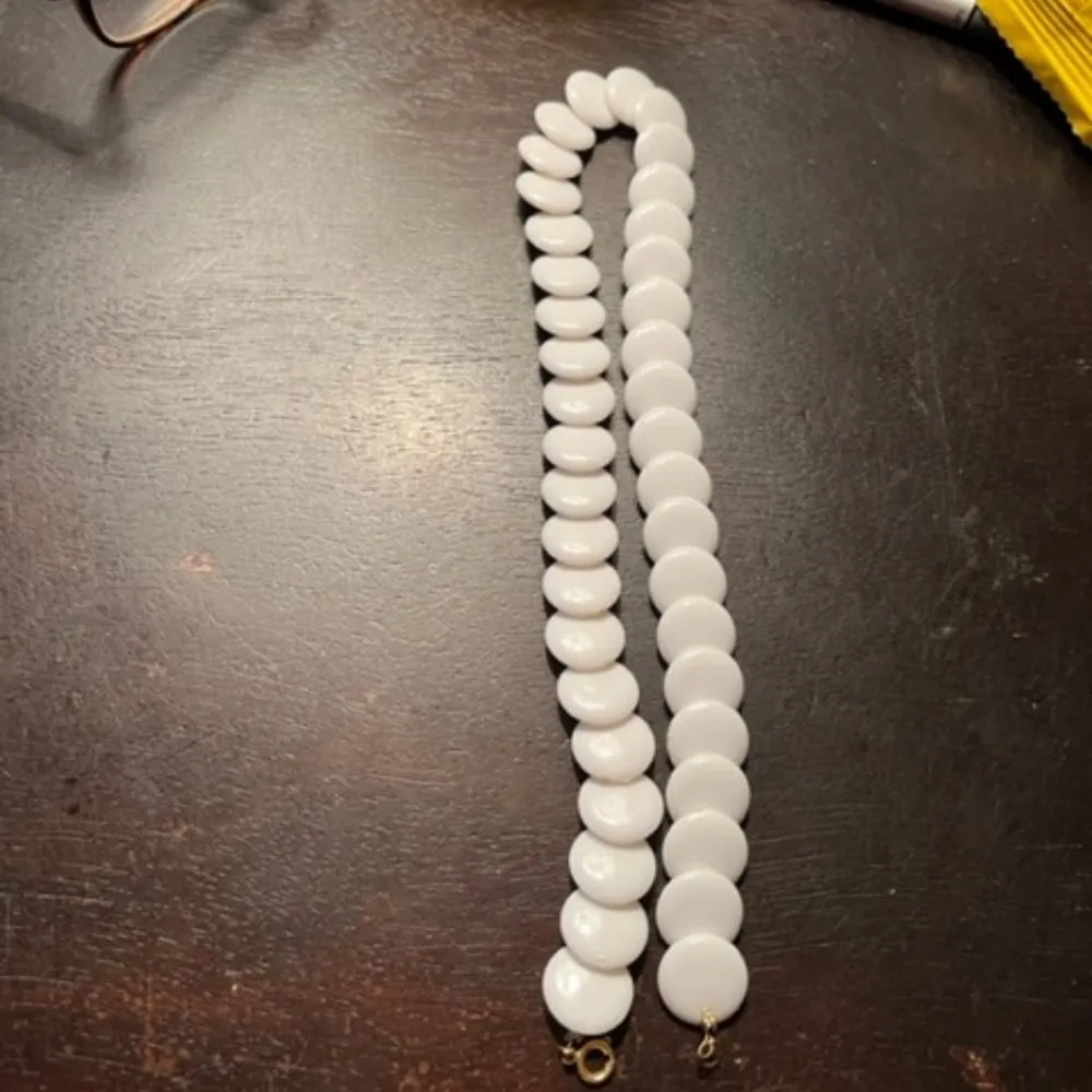 Beaded Necklaces White and Teal Blue - Image 3