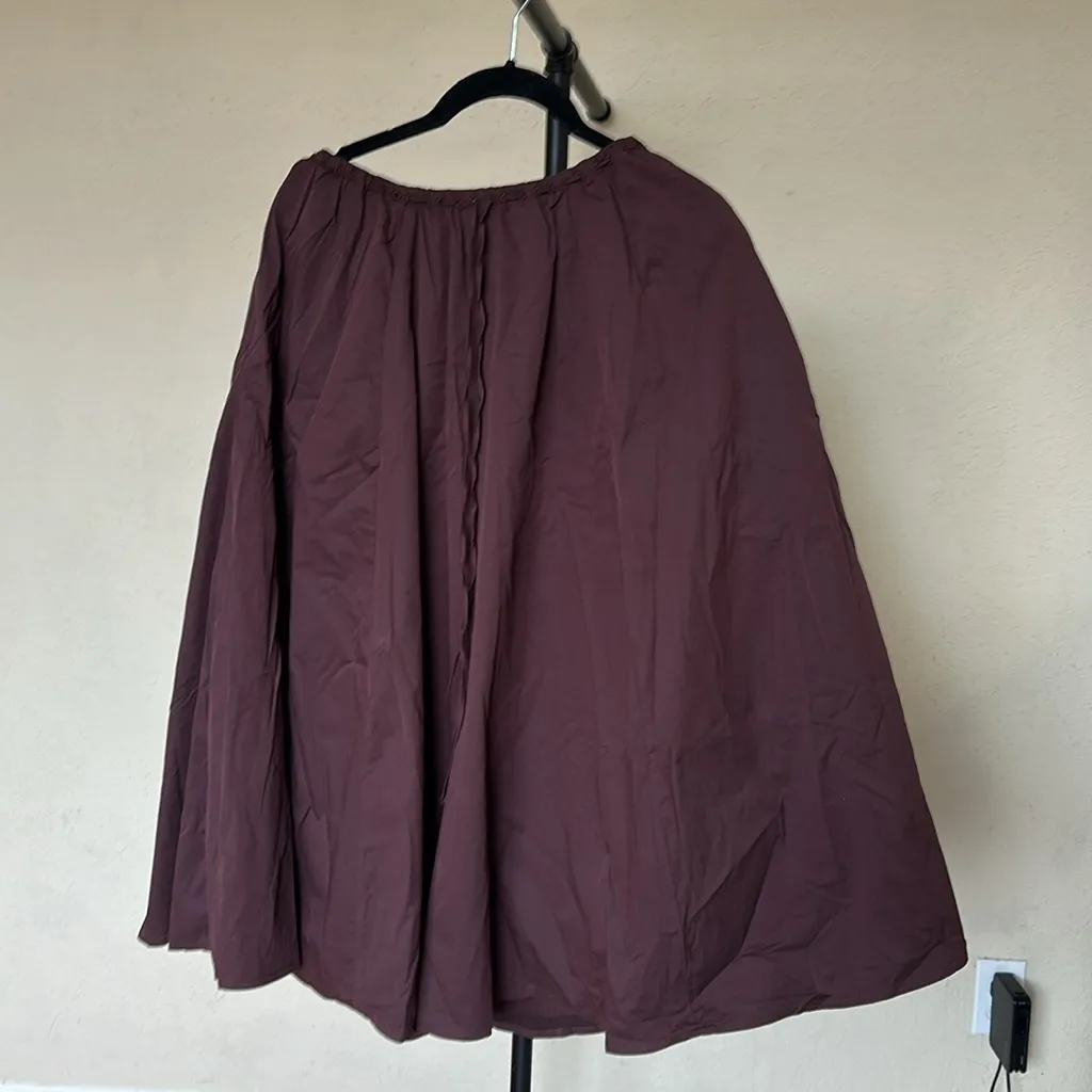 HOUSE OF CB 'Cora' Rich Brown Gathered Midi Skirt‎ NWOT size L - Image 7