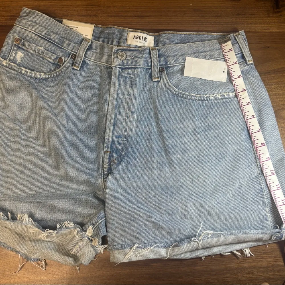 AGOLDE Women's Light Blue Denim Shorts - Image 3