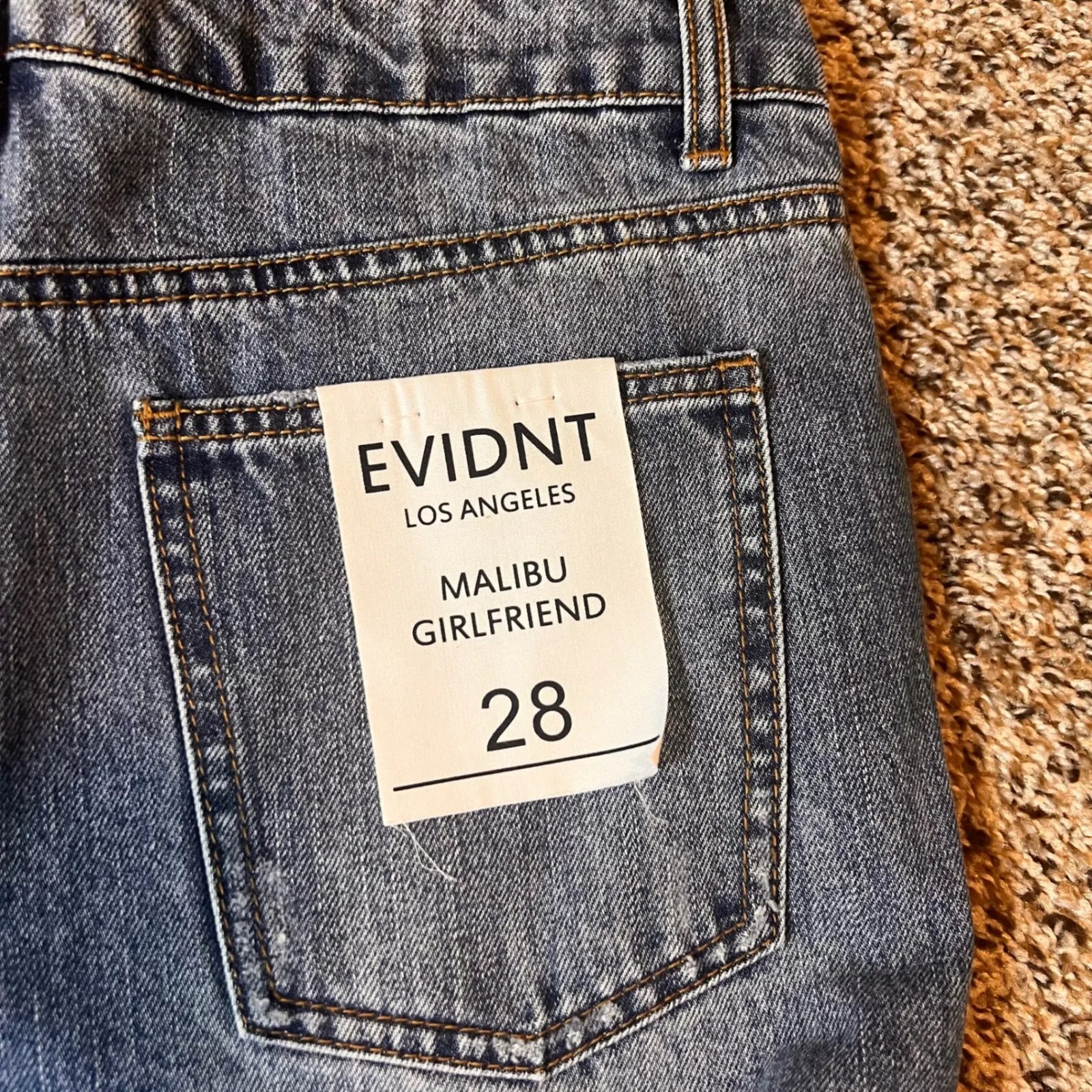 EVIDNT LA Distressed Jeans High Rise Straight Leg Denim Size 28 - Image 8