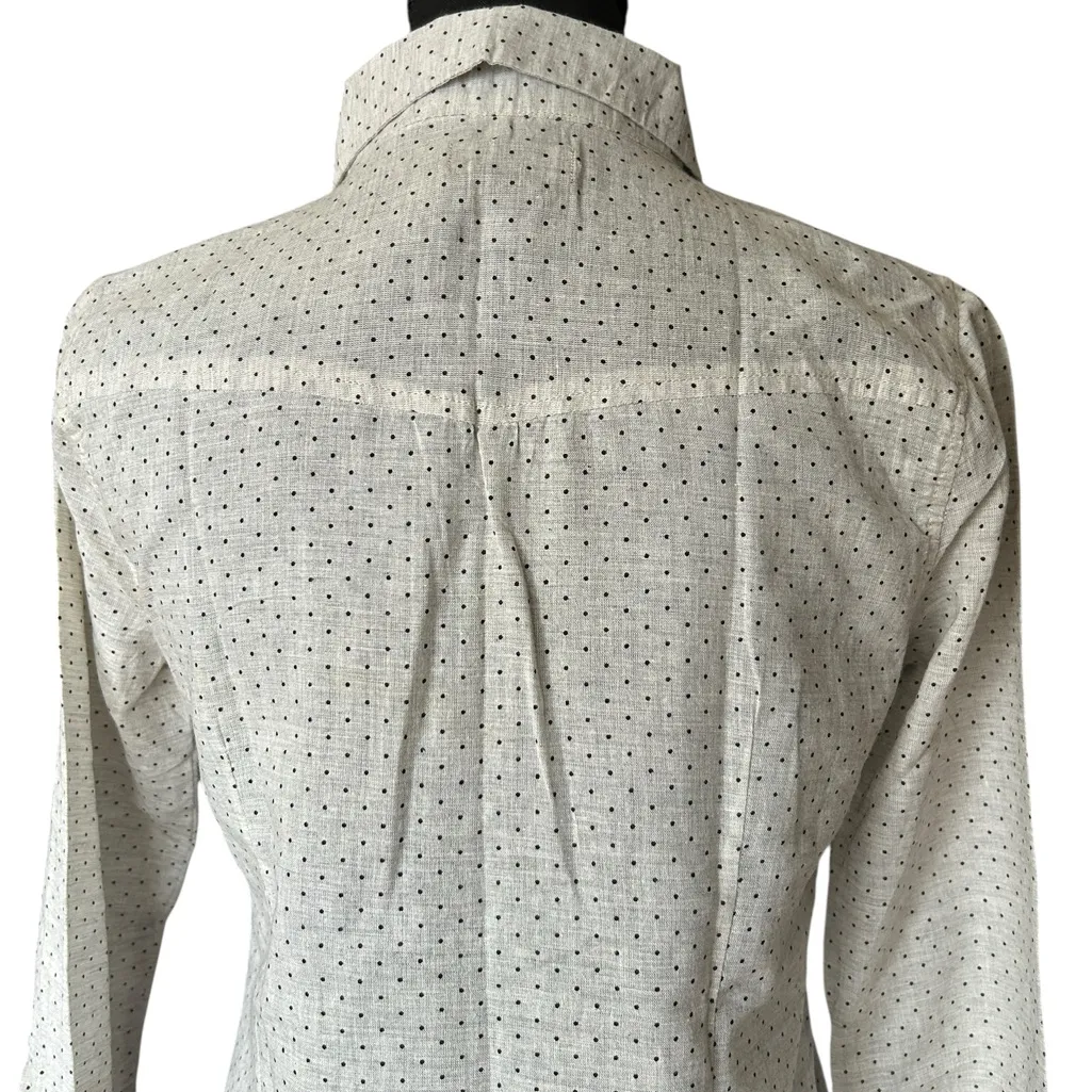 Vintage Wet Seal Cream Polka Dot Button-Down Shirt with Lace Bow | 100% Cotton ✿ - Image 13