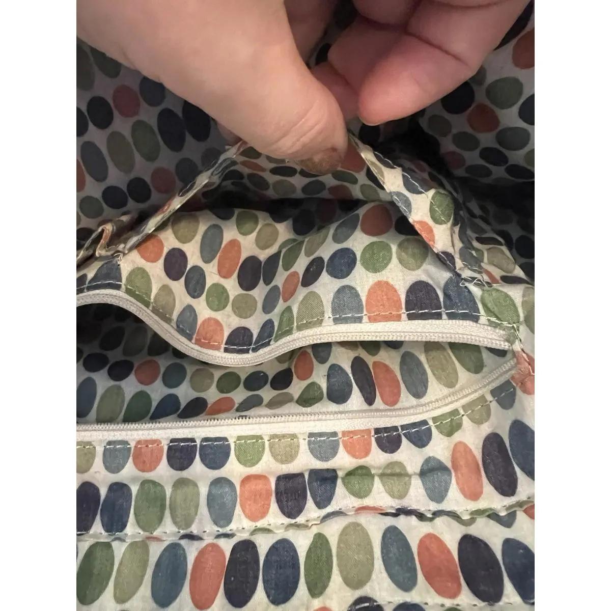 Axcess by Liz Claiborne Black Quilted Tote Shoulder Bag Polka Dot Lining Women’s - Image 12