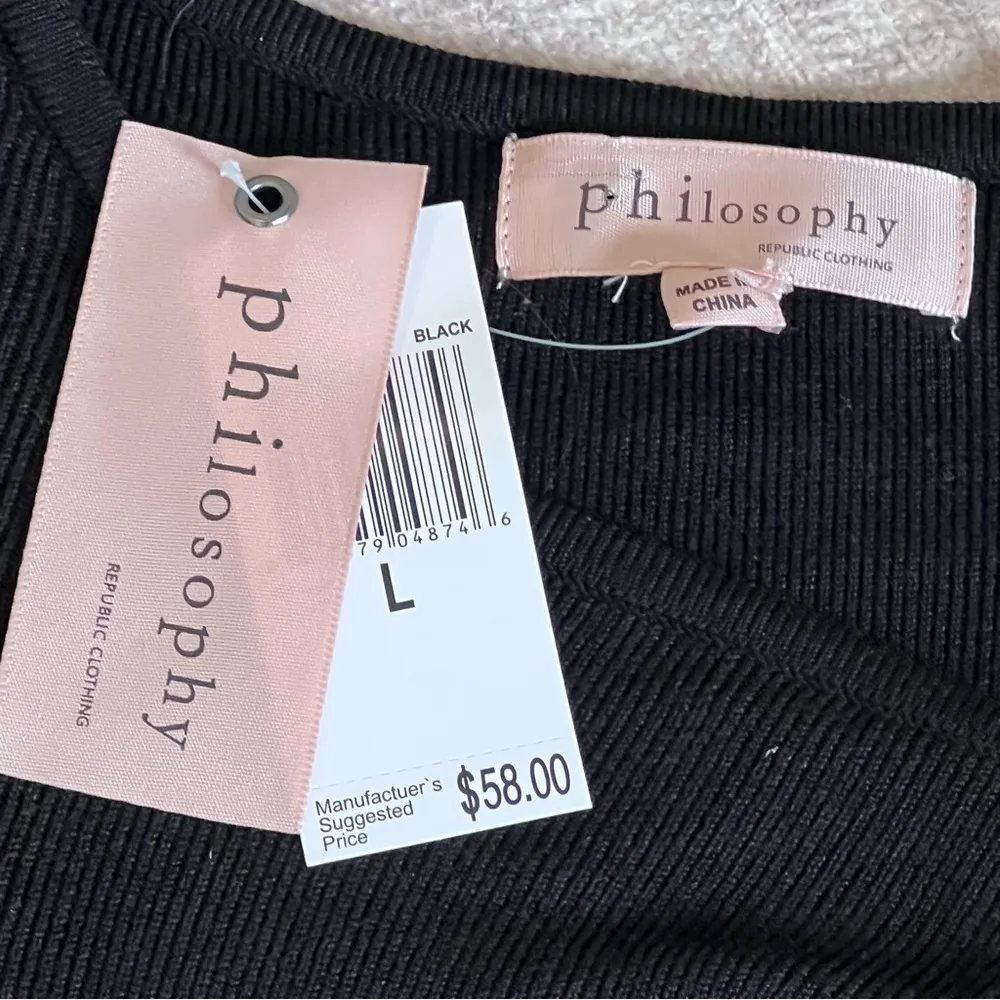 PHILOSOPHY black sweater size large - Image 5