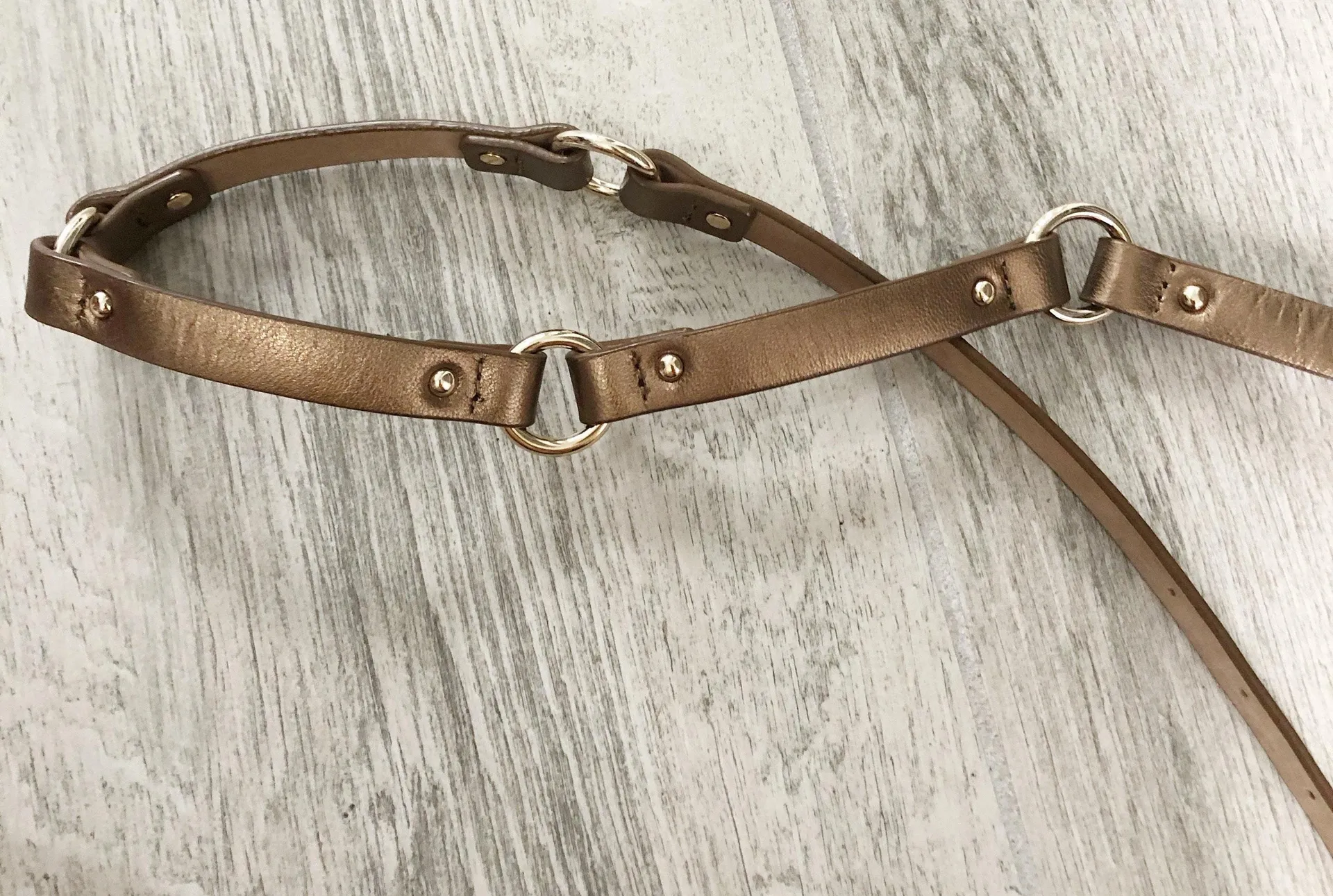 Bronzed Gold Skinny Belt - Image 3
