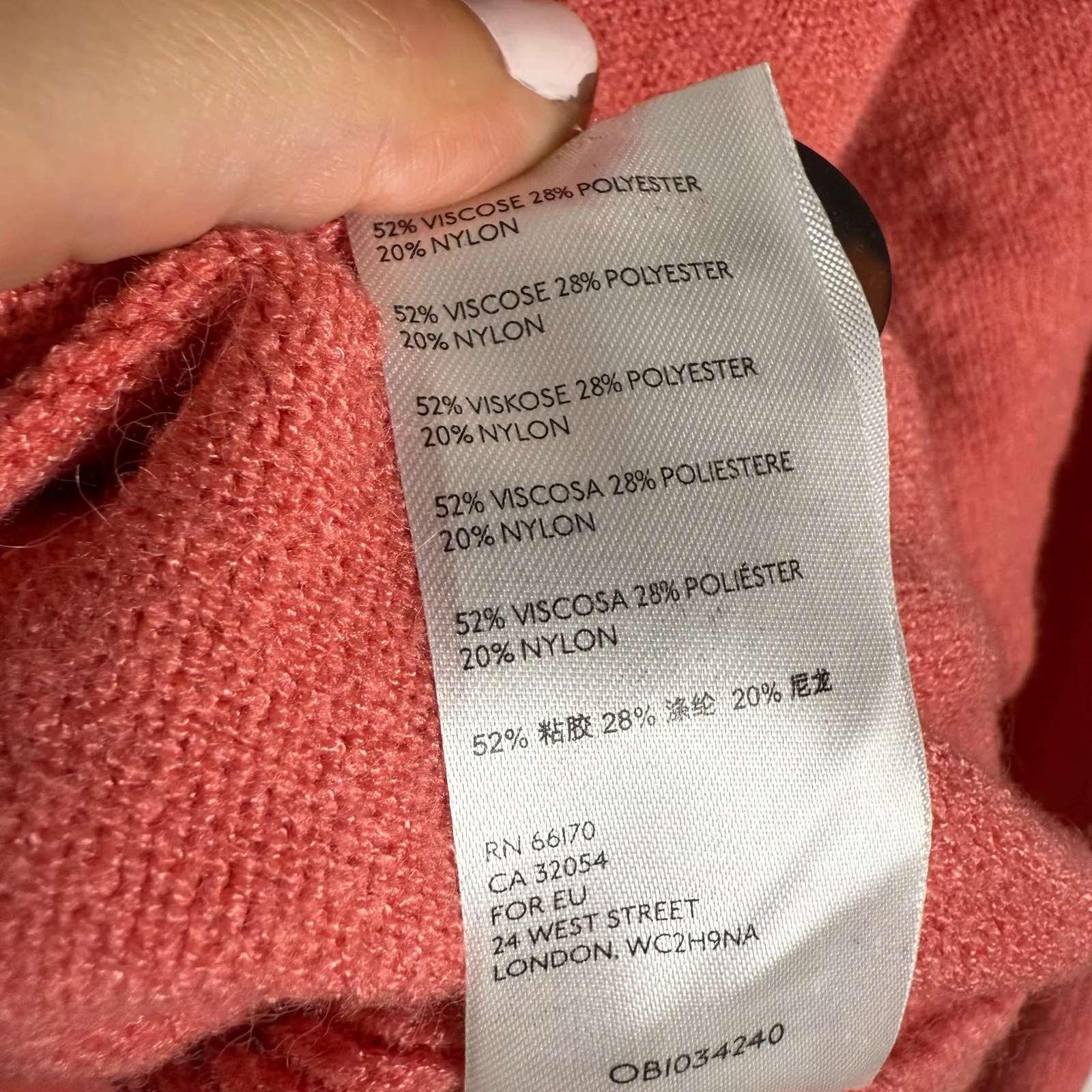 Anthropologie Margarita Pink Button Mock Neck Long Sleeve Tunic Sweater Size M - Image 9