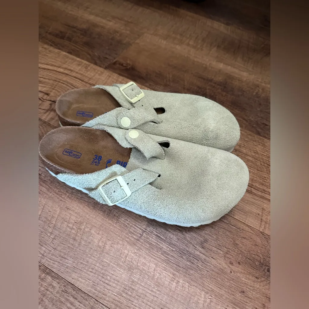 Faded Lime Birkenstock Boston Soft Footbed Clogs - Image 5