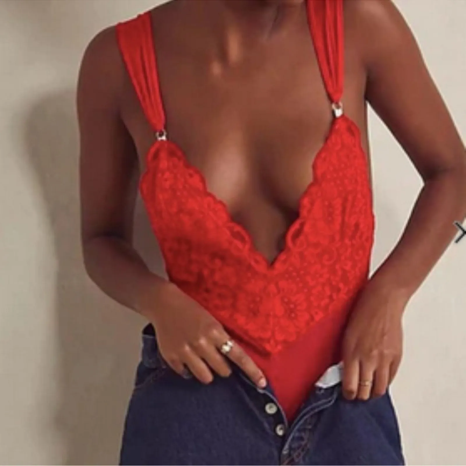 We are HAH Size XS New Cheap and Cheerful Sexy Bodysuit Blood Orange - Image 7