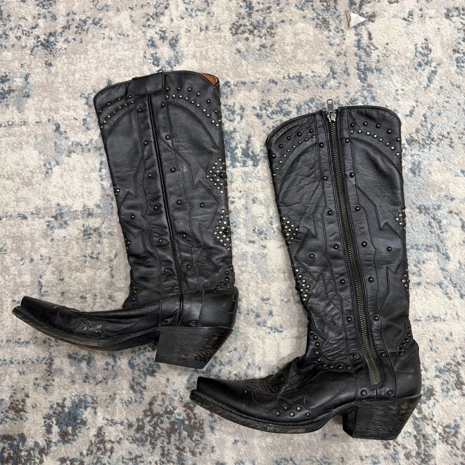 Dan Post Women's Daredevil Studded Tall Western Boots - Snip Toe Size 6 - Image 3