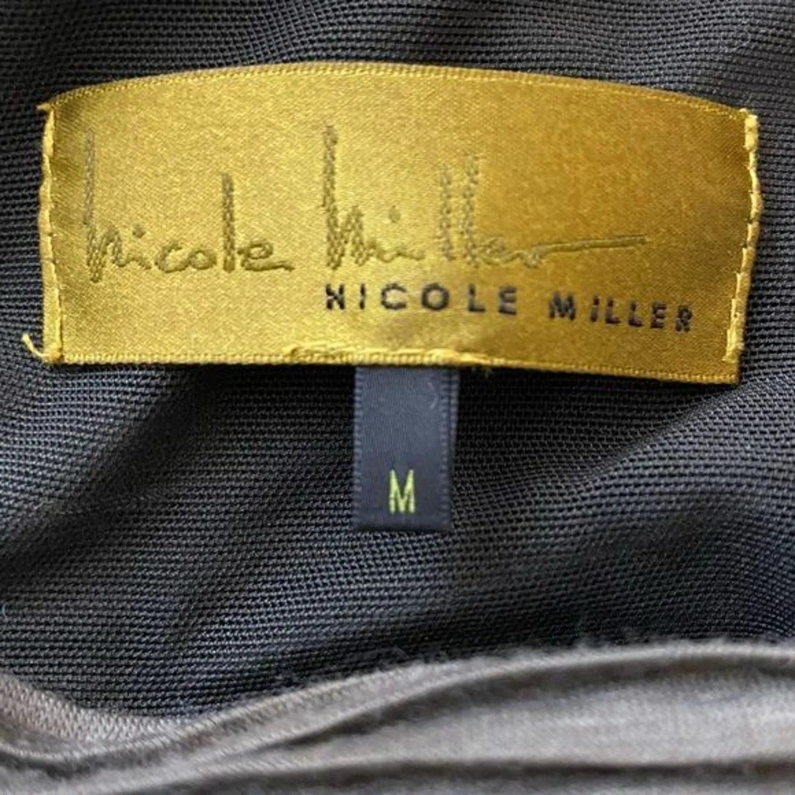 Nicole Miller dress midi dark green bodycon contrast ruching y2k party women’s M - Image 7