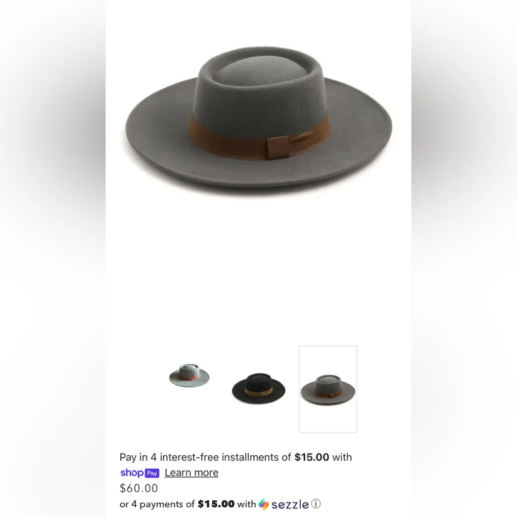 🩶🤎NWT•Forever Lovely•James Boater Hat🤎🩶 Gray - Image 3