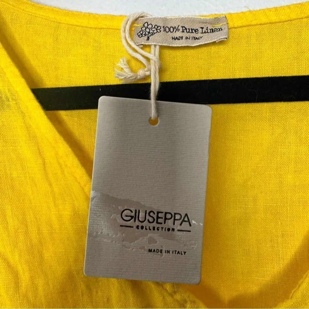 Giuseppa yellow linen dress made in Italy Size undefined - Image 6