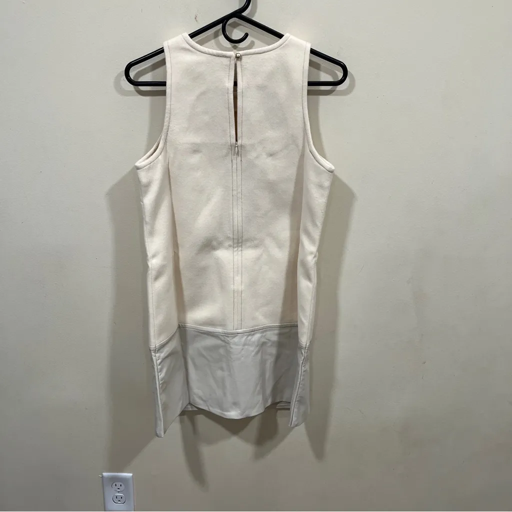 NWT ANTHROPOLOGIE  Faux-Leather Shift Mini Dress - White Small petite - Image 12