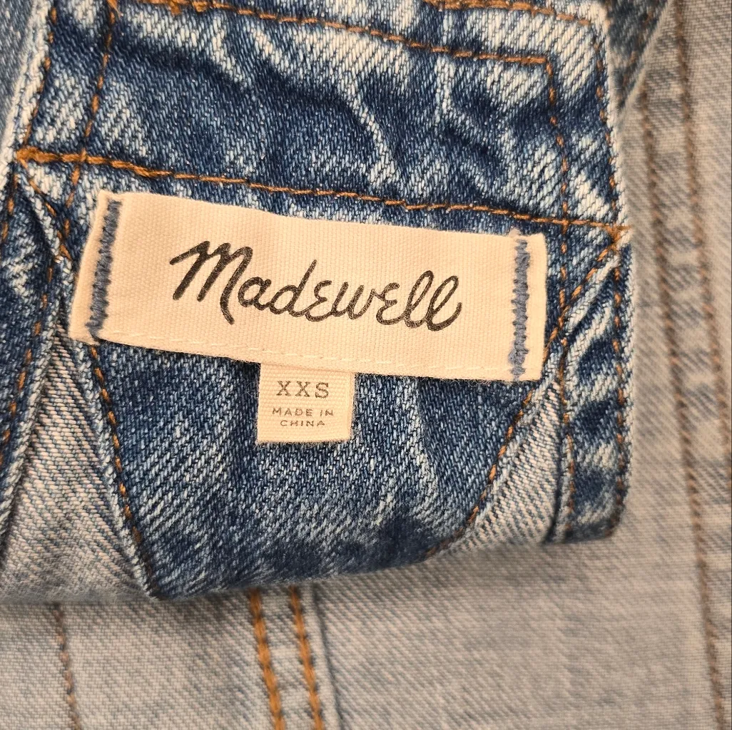 Madewell Adirondack Short Overalls in Dawkins Wash Size XXS - Image 5