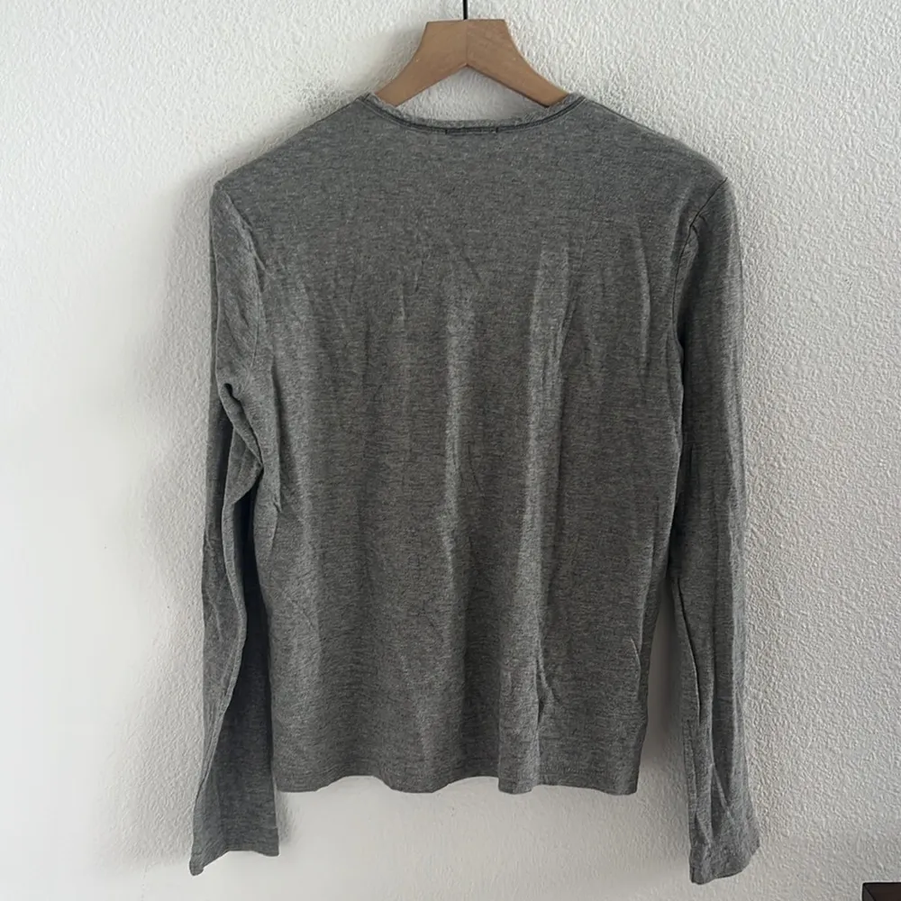 Standard James Perse Gray Wool Blend Long Sleeve Shirt Top 3 / Medium - Image 2