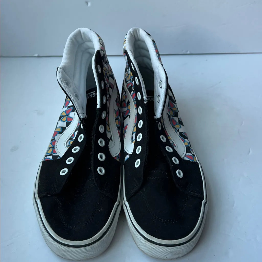 VANS “Filmore Hi” Butterfly Checkerboard High Top Women’s Size 9.5 Multi 🟡 - Image 3