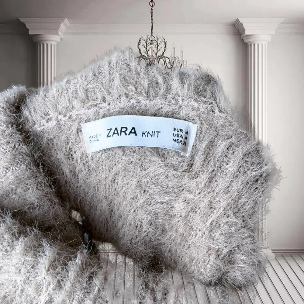 Women's ZARA Faux Fur Sweater (Brown Taupe M) - Image 6