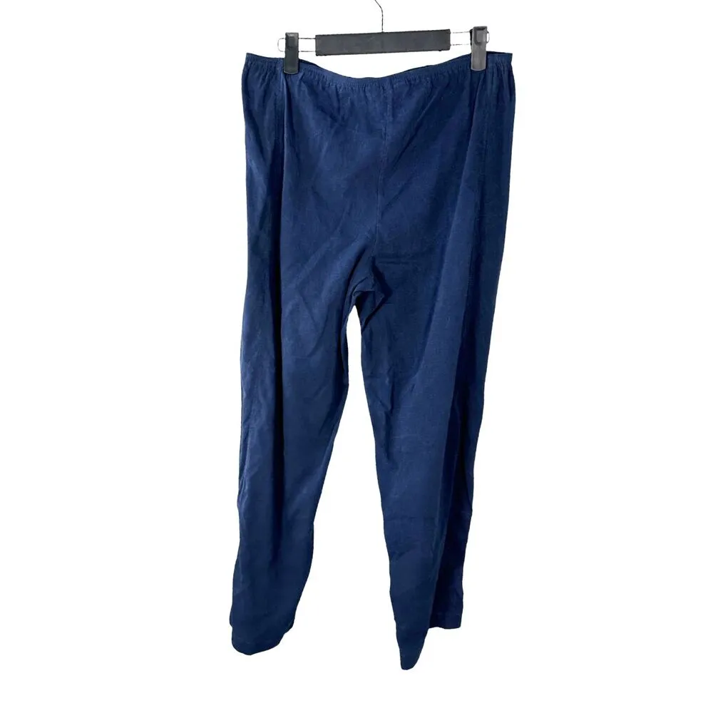 Citron Santa Monica Silk Linen Navy Blue Crop Pants Size Small - Image 5