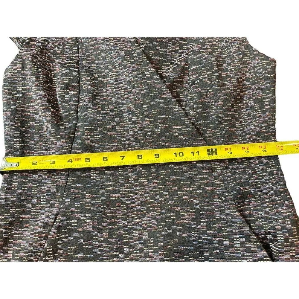 MM Lafleur Stretch Bodycon Purple Tweed Cap Sleeve V-neck Dress Size 8 - Image 9