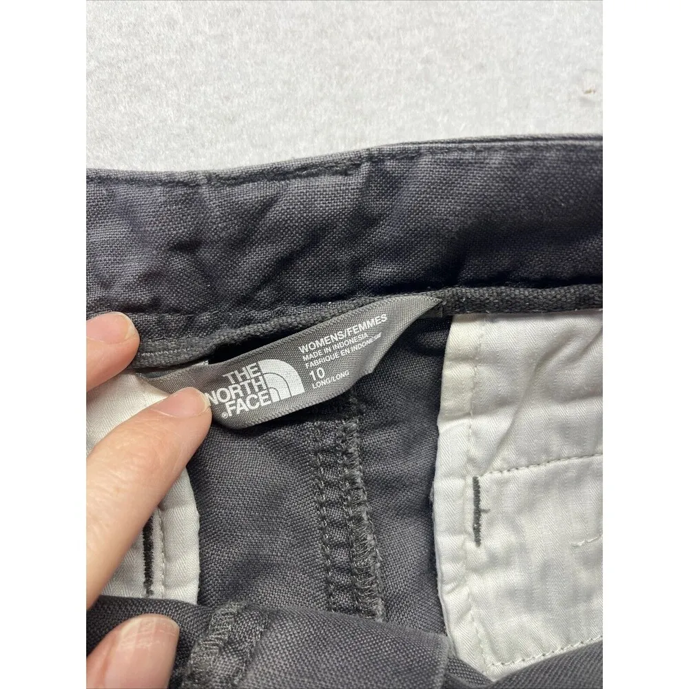 The North Face Gray Shorts Cotton Linen Blend Women’s Size 10 Long Hiking - Image 2