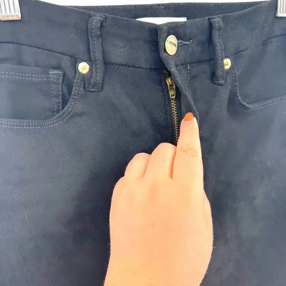 Good American Good Legs Faux Suede‎ Jeans in Black Size US 6 / 28 - Image 6