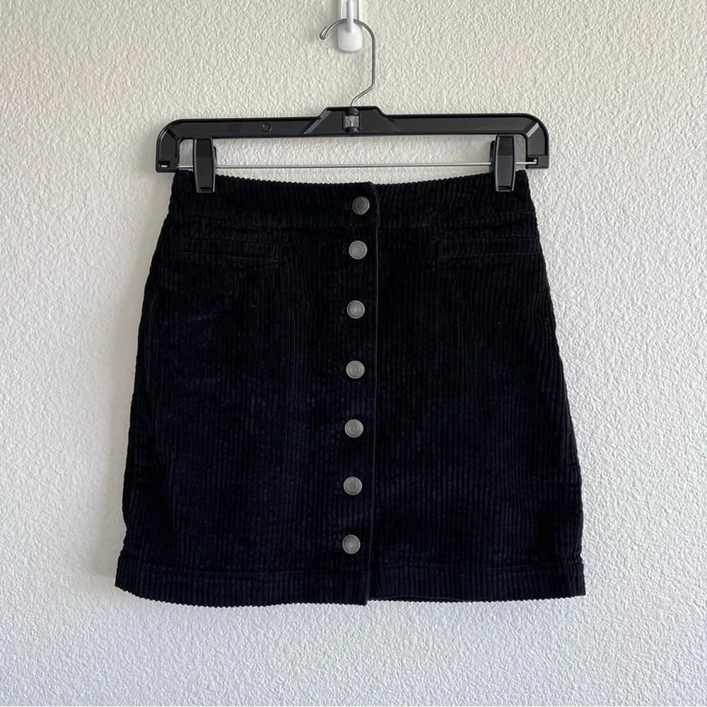 Wilfred Free Karmen Corduroy Black Mini Skirt - Image 4