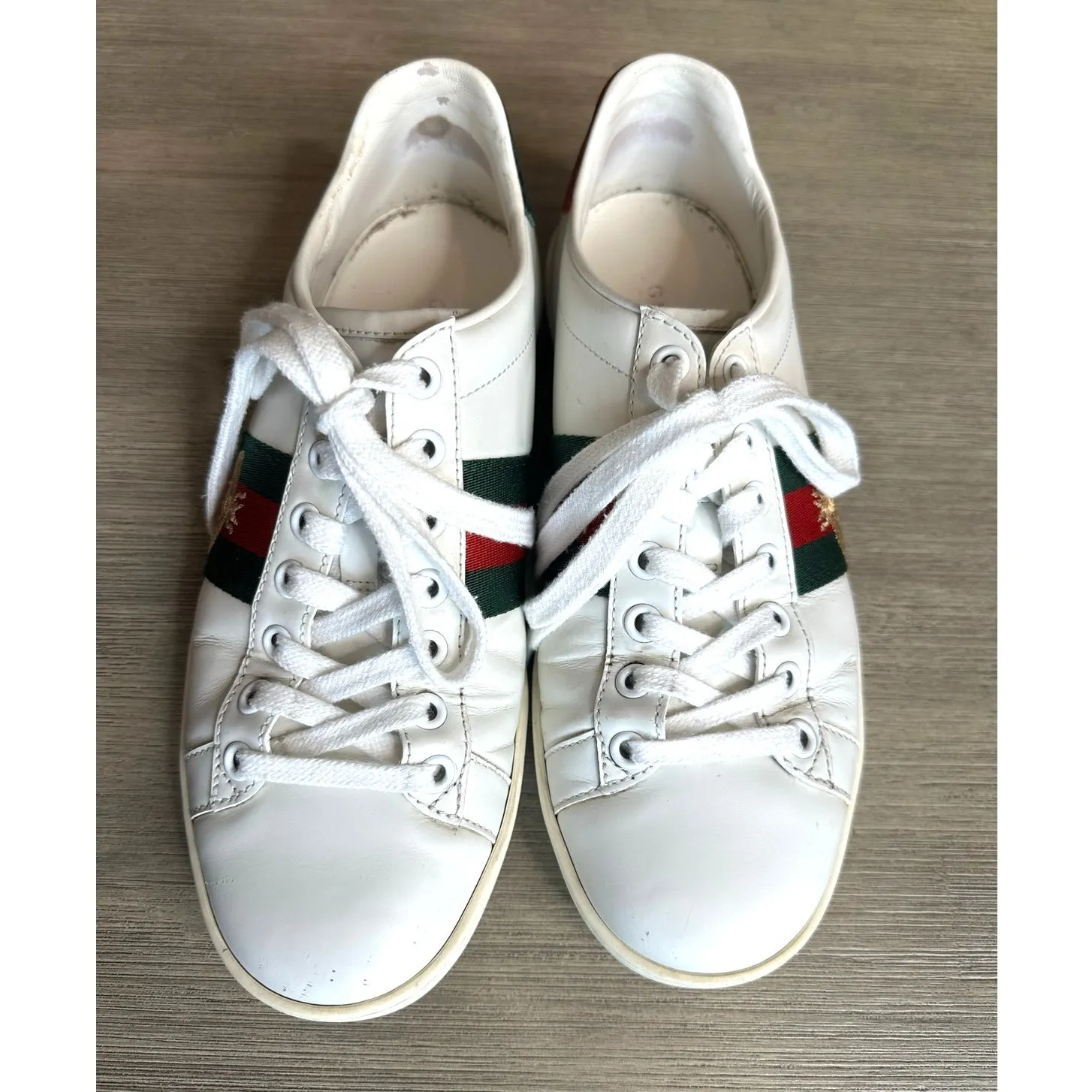 Gucci  Ace Bee Embroidered Leather And Python women's Sneakers Size 36 MSRP $950 - Image 10