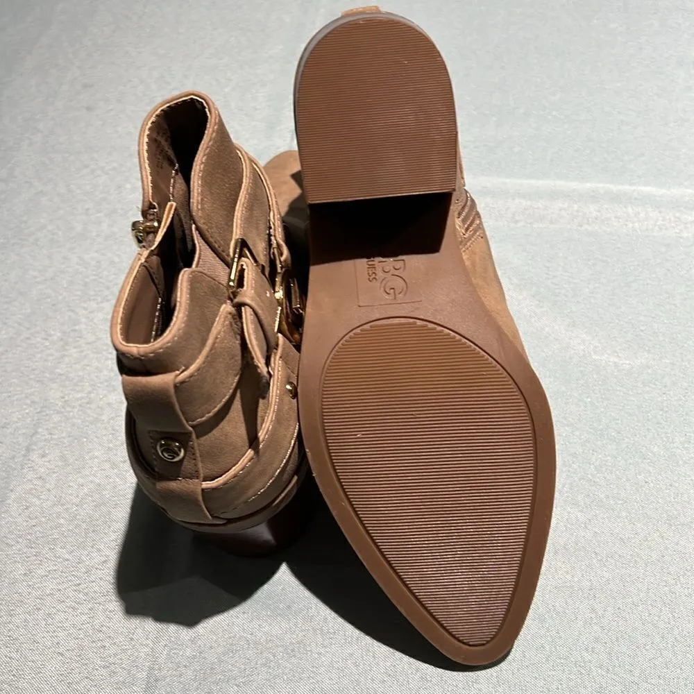 GBG Guess Los Angeles Women's GG Dusty Pointy Toe Booties B37 Tan Size 6.5 - Image 9