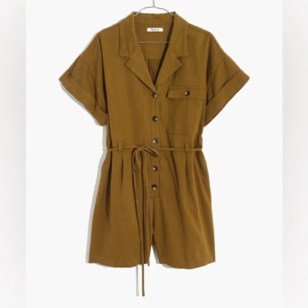 Madewell‎ Safari Romper In Distant Olive Size Extra Small - Image 4