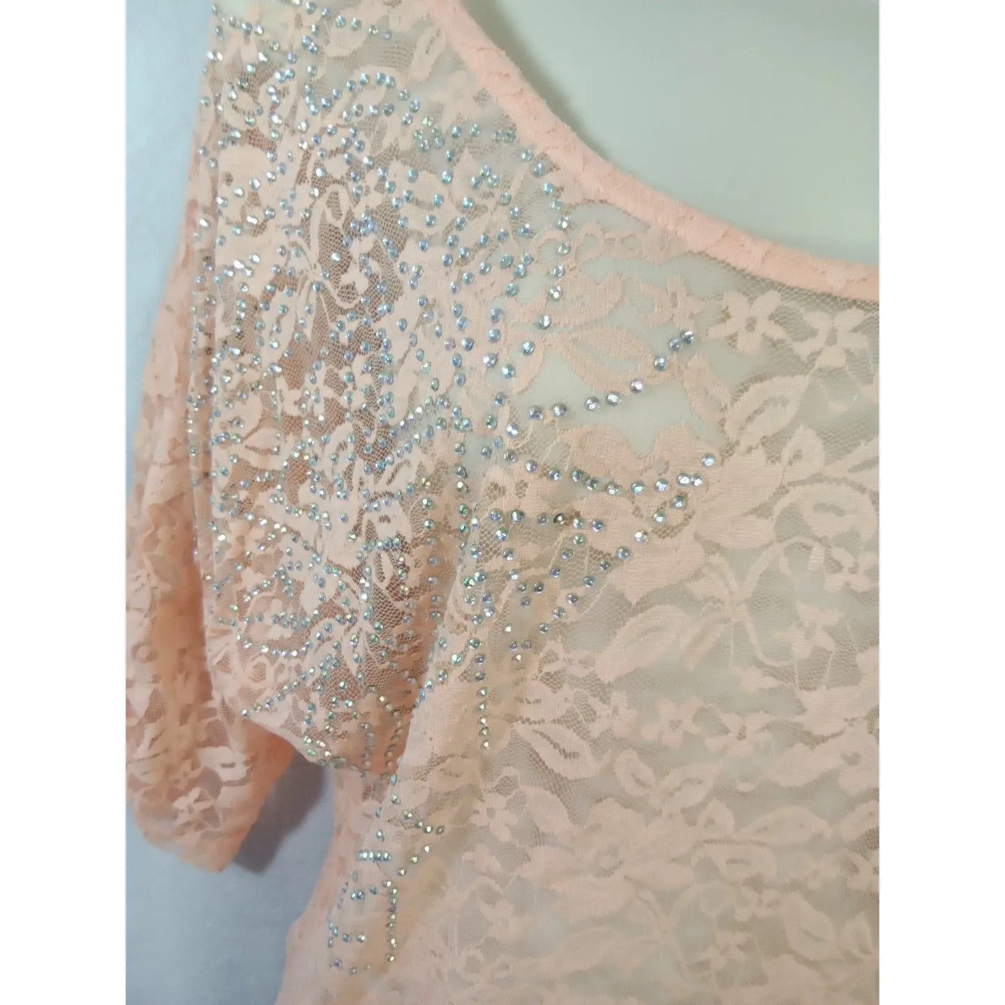 Charlotte Russe Women‎ size small lace shirt color peach - Image 6