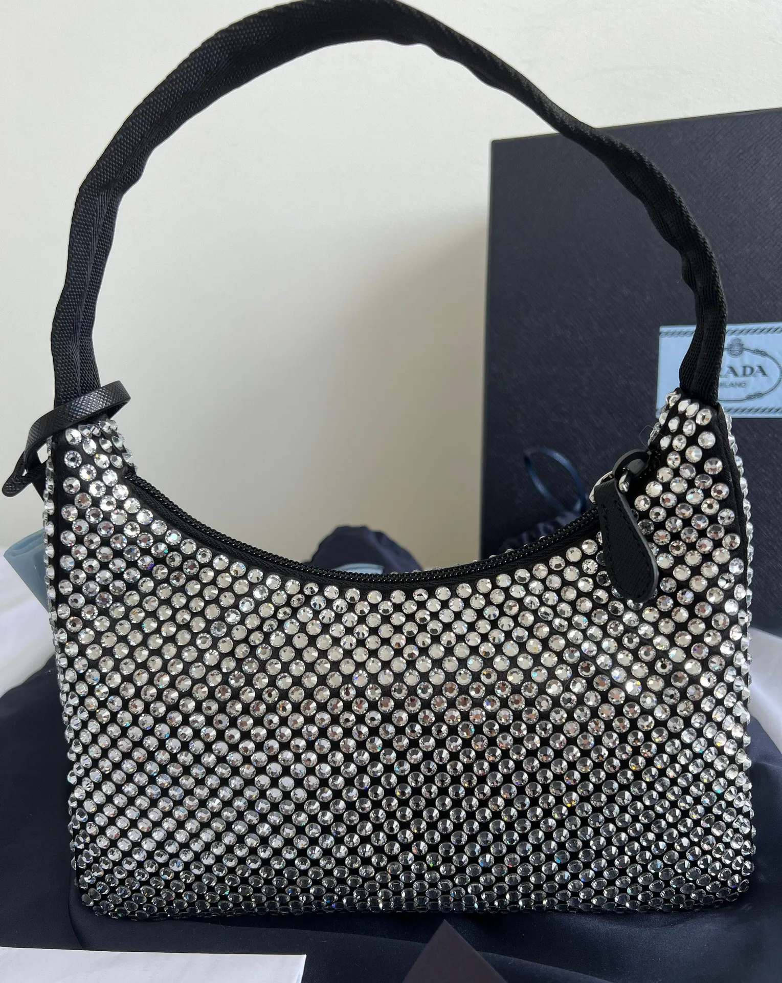 Prada NWT  Crystal Re Edition 2000 Bag In Black - Image 4