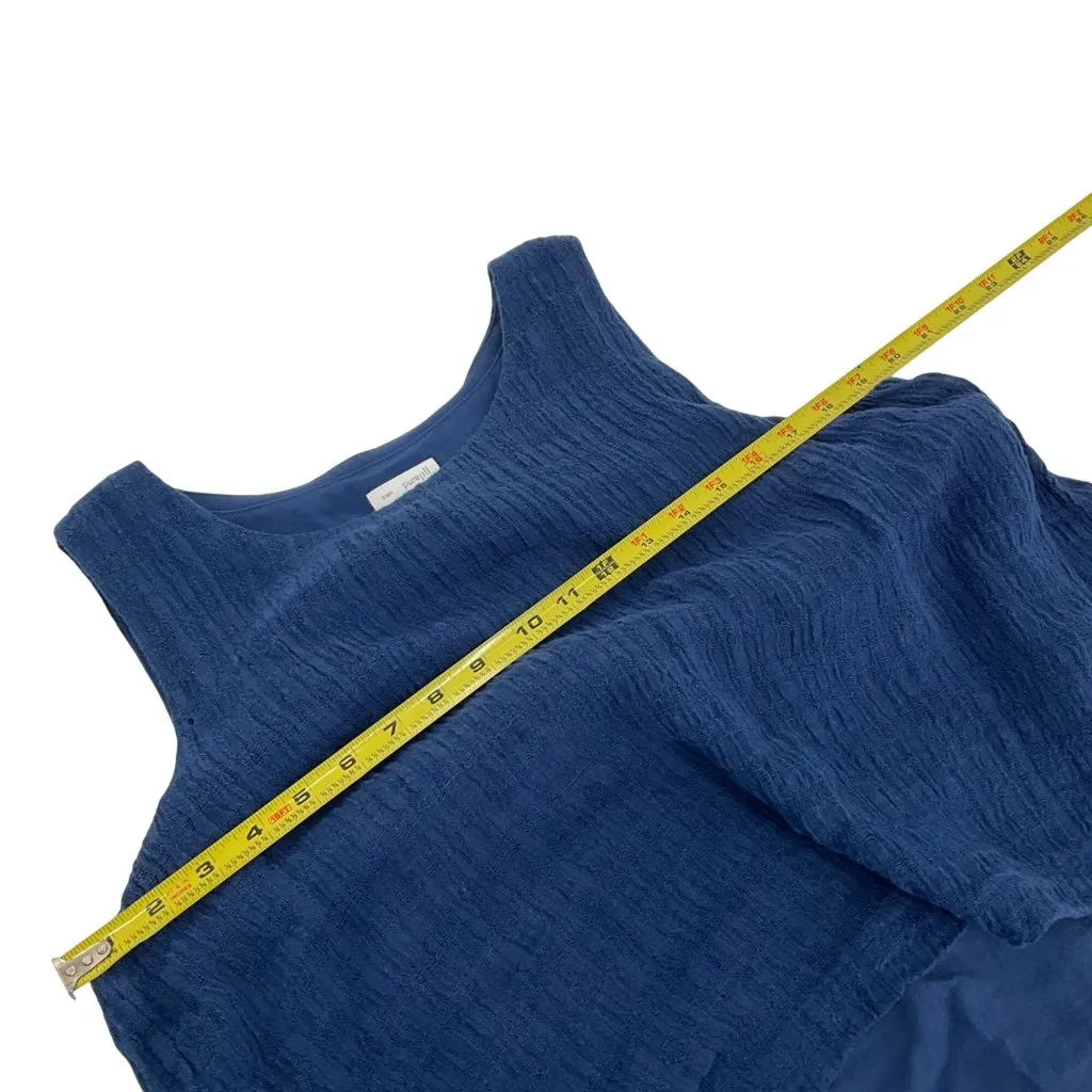 Pure Jill Womens Blue Sleeveless Layered Linen Dress M lagenlook layering boho Size M - Image 9