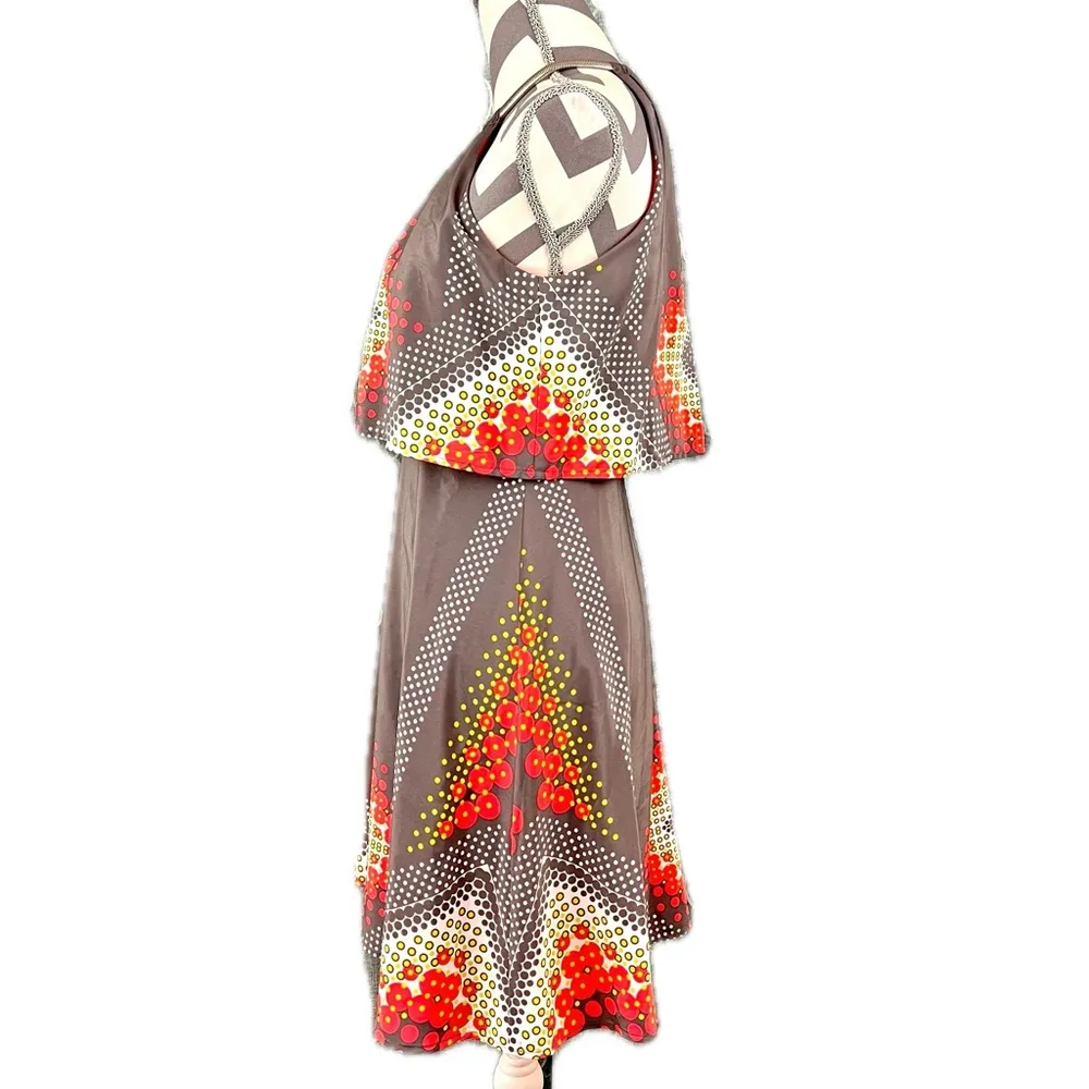 Jessica Simpson Taupe & Coral Popover Halter Dress - Size XS - Image 5