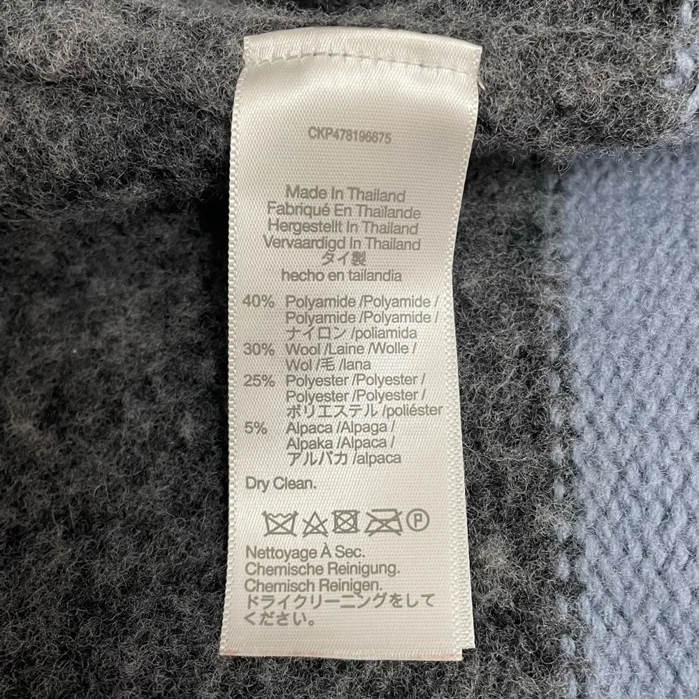 Madewell Rugby Stripe Polo Sweater Charcoal Gray & Blue Stripe Pullover Size XS - Image 7