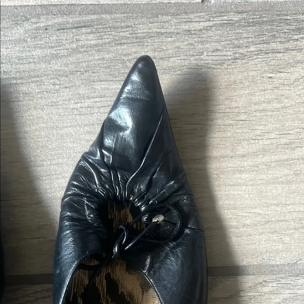 Dolce & Gabbana Black Mules with Leopard Print Interior - Image 4