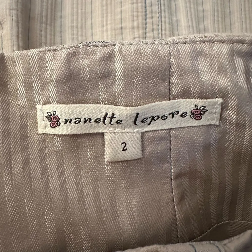 tan & blue striped pencil skirt size 2 - Image 5