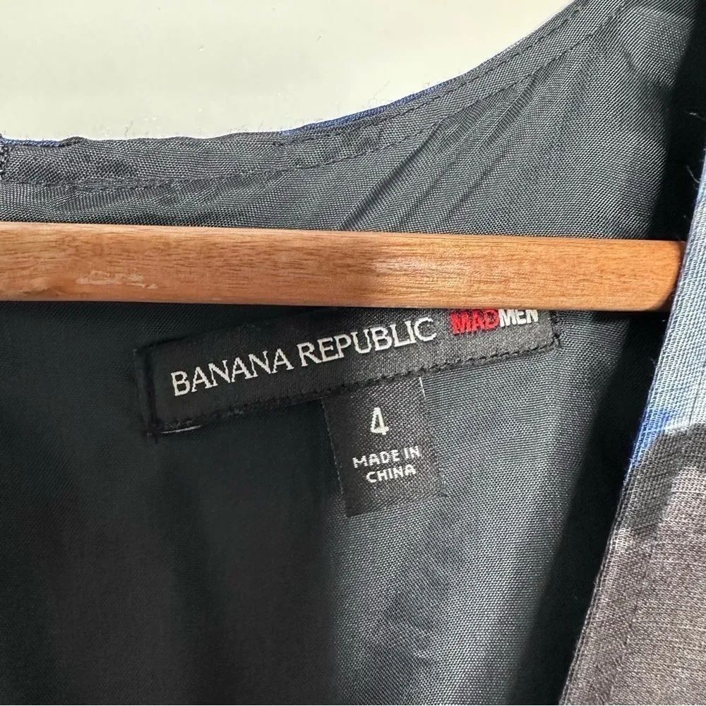 Banana Republic Mad Men Collection Blue Begonia Dress Size 4 - Image 7