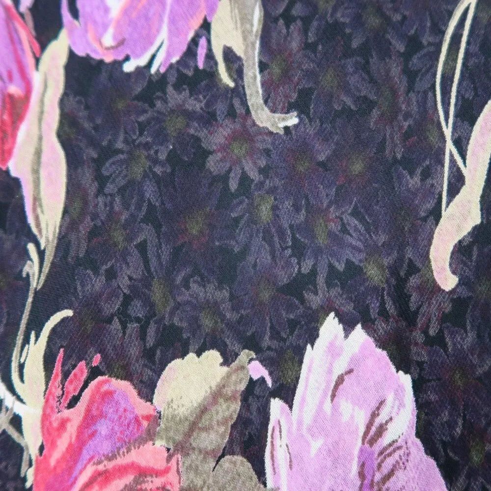 Vintage 90s Reversible Purple Floral Maxi Skirt Size M - Image 6