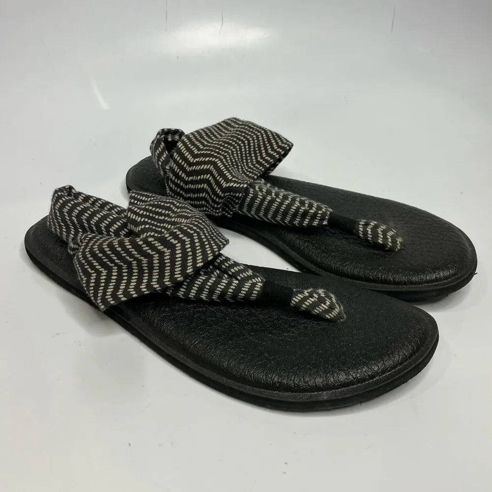 Sanuk‎ yoga mat sling sandals gray & cream size 9 - Image 2