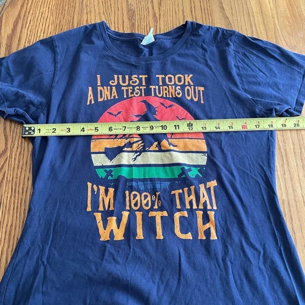 PORT & COMPANY “just took a DNA test turns out i’m 100% that witch” Blue Size L - Image 5