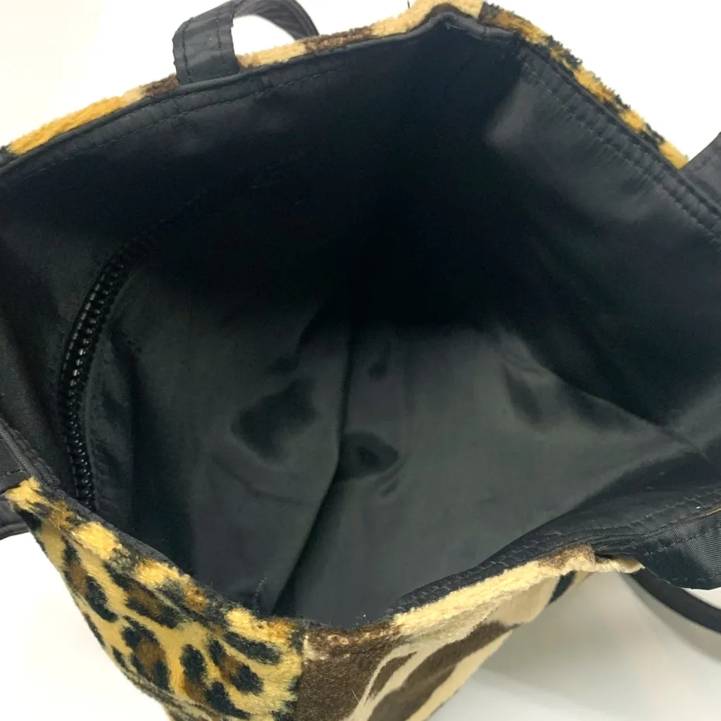 Animal Print Patchwork Tote Bag Tan - Image 13