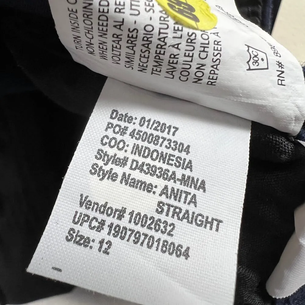 Gloria Vanderbilt Anita Straight Leg Khaki Pants Midnight Affair (Navy) Size 12 - Image 8