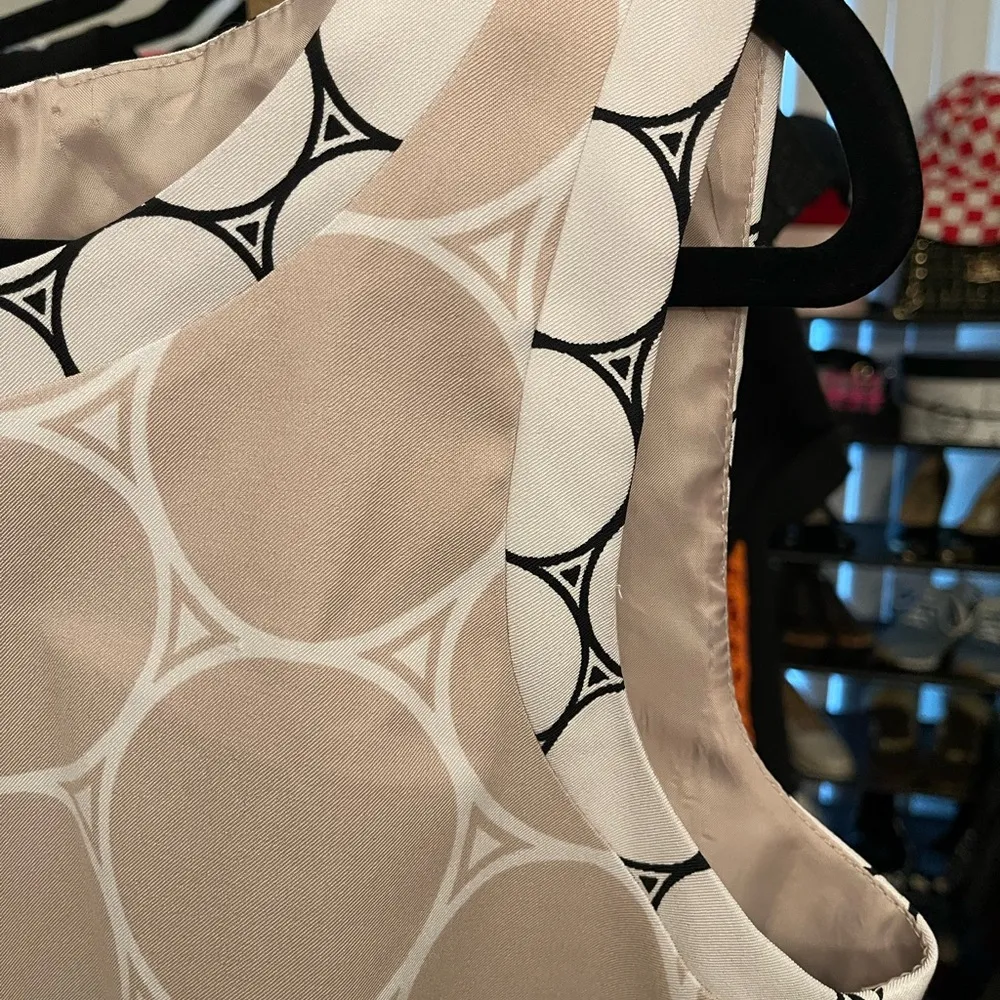 ABG Polka Dot Color/Pattern Block Midi Dress Size 14 - Image 4