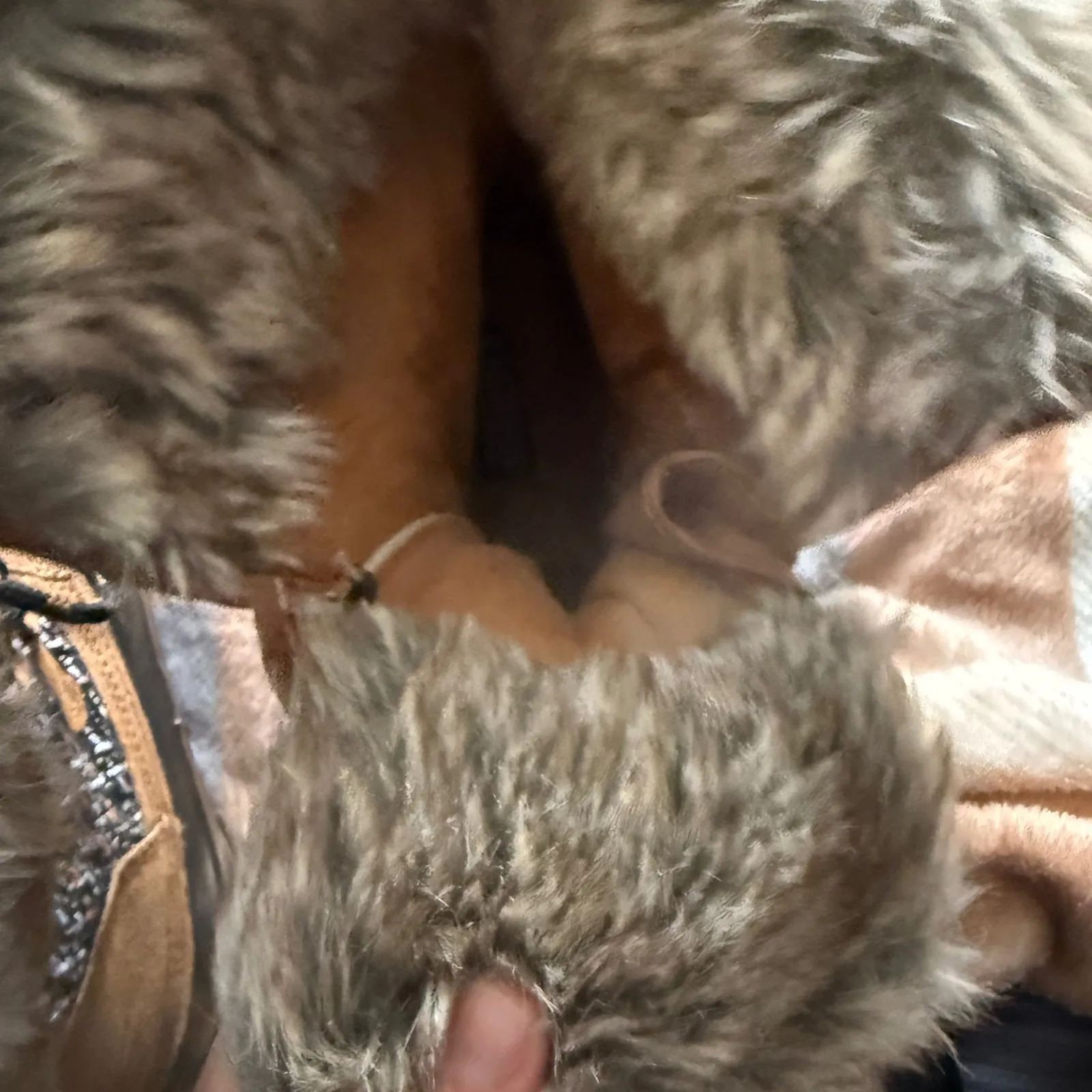 Khombu Women's Faux Fur Lined Leather Lace Up Duck Boots Tan Brown Black Size 8 - Image 7